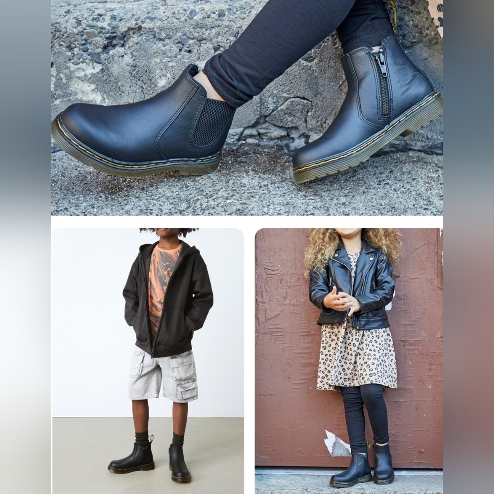 Dr. Martens Black Kids Boots